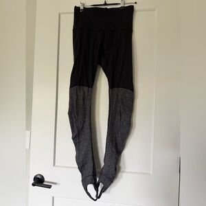 Lululemon Black & Gray Footie Leggings